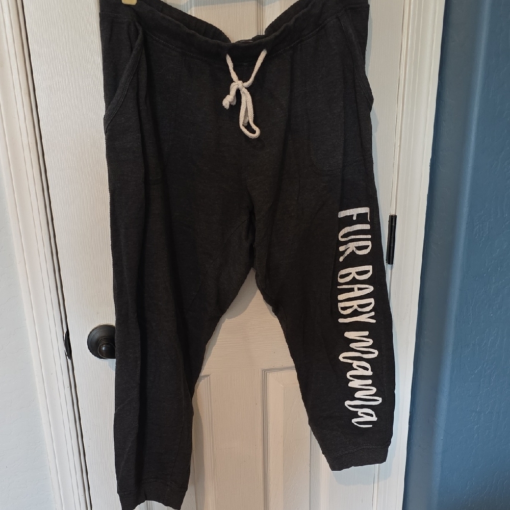 Fur Baby Mama Charcoal Capri Joggers